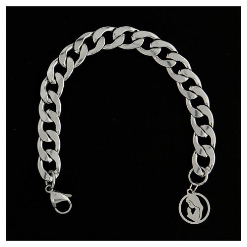 Bracelet with medal of Our Lady's silhouette, steel 2
