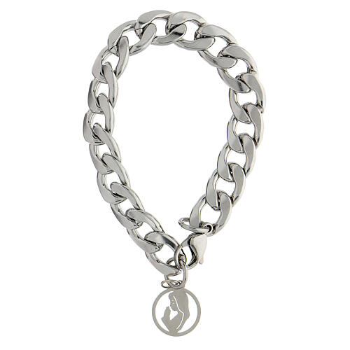 Bracciale Medaglia acciaio Madonna profilo 1