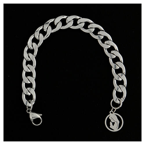 Bracciale Medaglia acciaio Madonna profilo 2