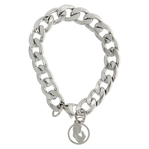 Bracciale Medaglia acciaio Madonna profilo 3