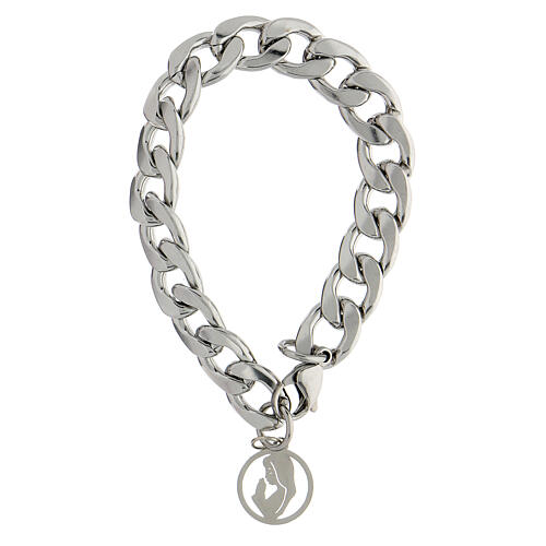 Virgin Mary bracelet profile steel medal 1
