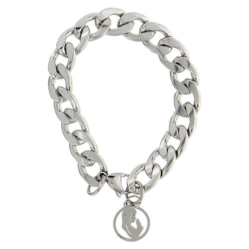 Virgin Mary bracelet profile steel medal 3