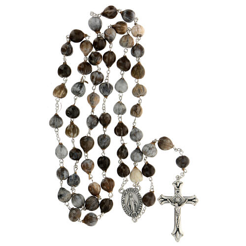 Rosenkranz mit Hiobstränen-Perlen von 10 mm und wundertätiger Madonna 4