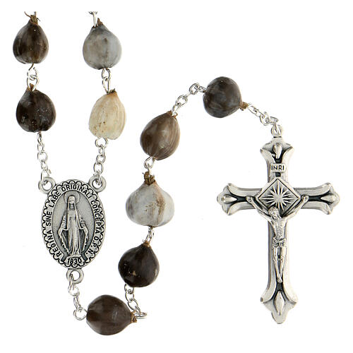 Rosary with 10 mm Job's tears beads and Miraculous Medal 1