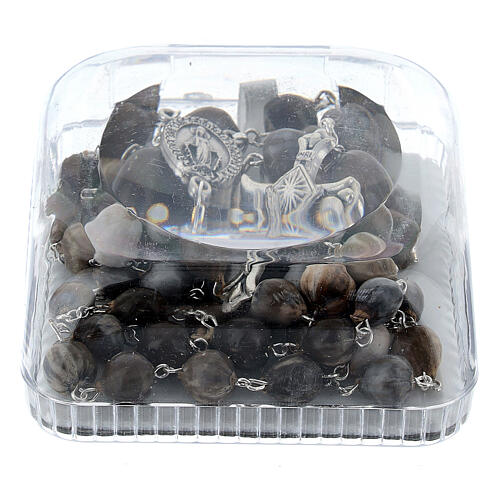 Rosenkranz mit Hiobstränen-Perlen von 10 mm und Acrylbox 4