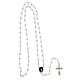 Rosary case of the Miraculous Medal with light blue imitation pearl rosary s7