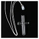 Metal necklace with glass cross-shaped pendant, empty with plug s3