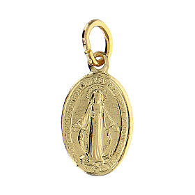 Miraculous Medal in anodiseded gold plated metal 14x10 mm