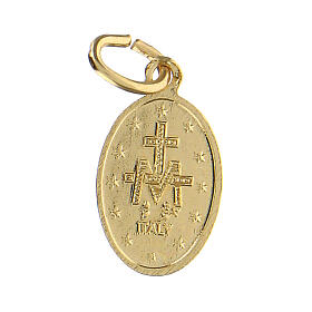 Miraculous Medal in anodiseded gold plated metal 14x10 mm