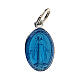 Medalha Milagrosa esmalte azul transparente 14x10 mm alumínio s1