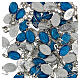Medalla milagrosa plateada esmalte azul transparente con broche s3