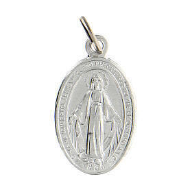 Virgin Mary Miraculous medal silver anodized aluminum 18x13 mm
