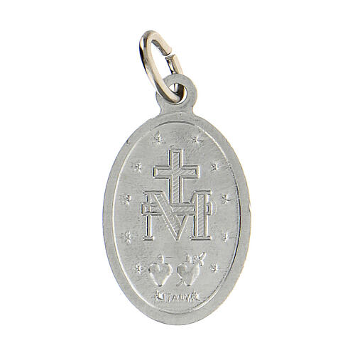 Virgin Mary Miraculous medal silver anodized aluminum 18x13 mm 2