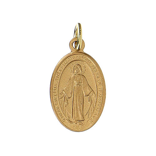 Miraculous Medal, anodiseded gold plated metal, 18x13 mm 1