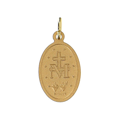 Miraculous Medal, anodiseded gold plated metal, 18x13 mm 2