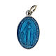 Silvery Miraculous Medal with blue enamel 18x13 mm s1