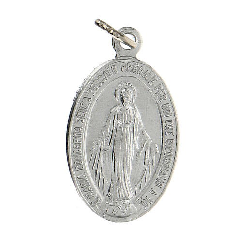 Virgin Mary Miraculous medal in anodized aluminum 22x15 mm 1
