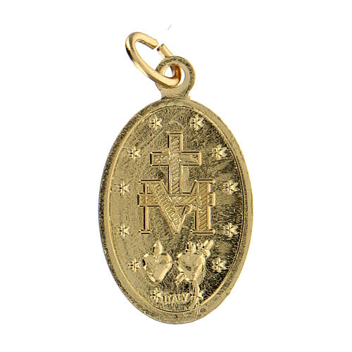 Wundertätige Medaille aus eloxiertem goldfarbigem Aluminium, 22 x 15 mm 2