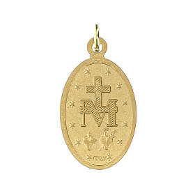 Medalla milagrosa aluminio anodizado dorada 22x15 mm