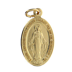 Miraculous medal in gold anodized aluminum 22x15 mm