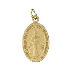Miraculous medal in gold anodized aluminum 22x15 mm