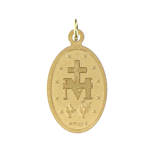 Miraculous medal in gold anodized aluminum 22x15 mm 2