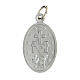 Silvery Miraculous Medal with clear blue enamel 22x15 mm s2