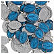 Medalla milagrosa plateada esmalte azul transparente 22x15 mm s3