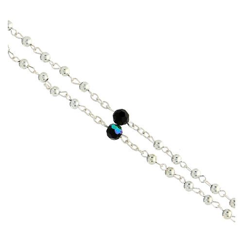 Necklace with crystals, Miraculous Medal and Our Lady of Lourdes 1.5 cm 3