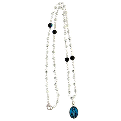 Necklace with crystals, Miraculous Medal and Our Lady of Lourdes 1.5 cm 4