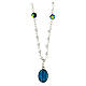 Necklace with crystals, Miraculous Medal and Our Lady of Lourdes 1.5 cm s1
