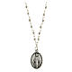 Necklace with metal beads and medal, Lourdes and Miraculous Medal, 2 cm s1