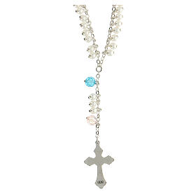 Rosary necklace with cross and crystal pater beads