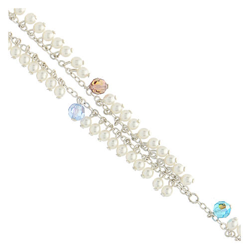 Rosary necklace with cross and crystal pater beads 3