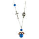 Necklace with angel and 4 mm blue beads s1