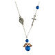 Necklace with angel and 4 mm blue beads s2