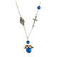 Collana angioletto grani blu 4 mm s2