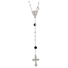 Rosenkranz mit 4 mm großen Perlen und Perlen aus schwarzem Kristall von 4 mm