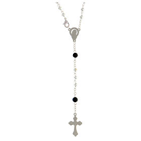Rosenkranz mit 4 mm großen Perlen und Perlen aus schwarzem Kristall von 4 mm