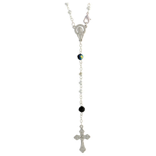 Rosenkranz mit 4 mm großen Perlen und Perlen aus schwarzem Kristall von 4 mm 1