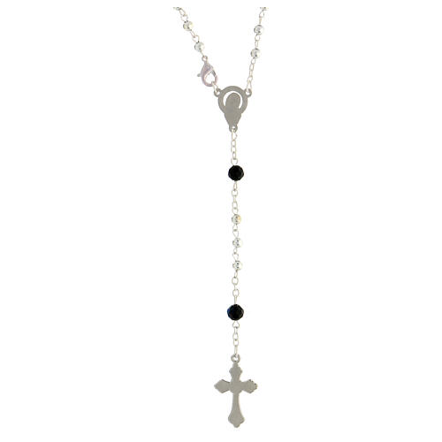 Rosary with 4 mm beads and 4 mm black crystal Pater 2