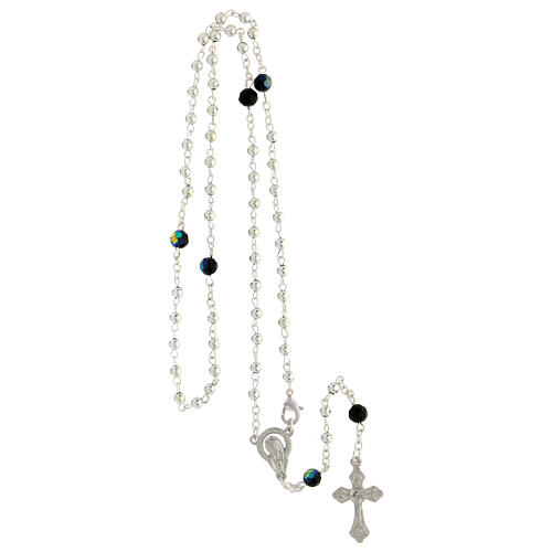 Rosary with 4 mm beads and 4 mm black crystal Pater 3