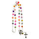 Rosary necklace with 7 mm multicolour beads and Virgin with Child's medal s4