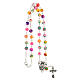 Collier pendentif Vierge et Jésus grains multicolores 7 mm s4