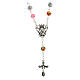 Collana pendente Madonna e Gesù grani multicolore 7 mm s1