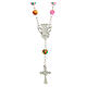 Collana pendente Madonna e Gesù grani multicolore 7 mm s2