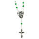 Green rosary beads 4 mm Miraculous cross necklace s1