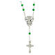 Green rosary beads 4 mm Miraculous cross necklace s2