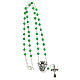 Green rosary beads 4 mm Miraculous cross necklace s3