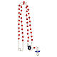 Red beads necklace 4 mm with crystal angel cross s3